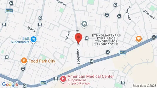Apartments for rent i Nicosia Strovolos - kort over placeringen