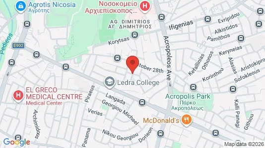 Apartments for rent i Nicosia Strovolos - kort over placeringen
