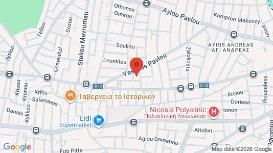 Apartments for rent i Nicosia Agios Dometios - kort over placeringen