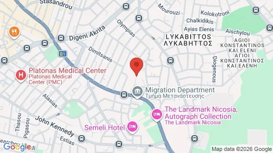 Apartments for rent i Nicosia Lefkosia - kort over placeringen
