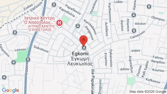 Apartments for rent i Nicosia Egkomi - kort over placeringen