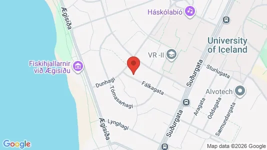 Apartments for rent i Reykjavík Vesturbær - kort over placeringen