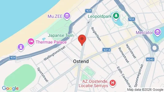 Apartments for rent i Oostende - kort over placeringen