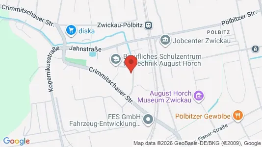 Apartments for rent i Zwickau - kort over placeringen