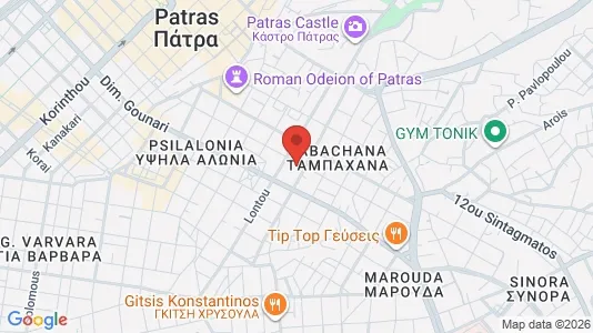 Apartments for rent i Patras - kort over placeringen