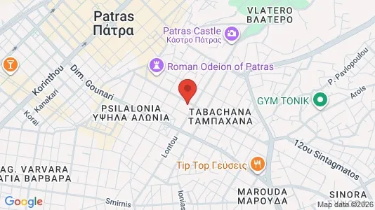 Apartments for rent i Patras - kort over placeringen