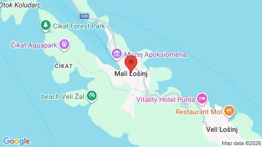 Apartments for rent i Mali Lošinj - kort over placeringen
