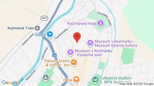Apartments for rent i Kežmarok - kort over placeringen