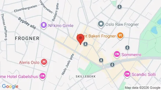 Rooms for rent i Oslo Frogner - kort over placeringen