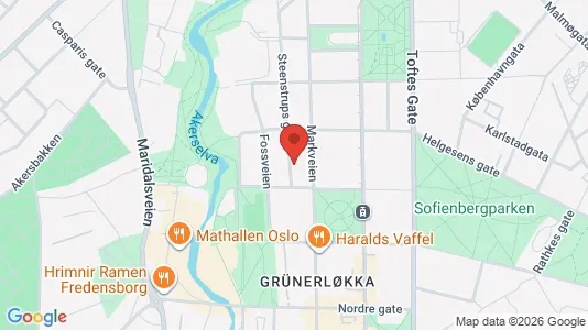 Rooms for rent i Oslo Grünerløkka - kort over placeringen