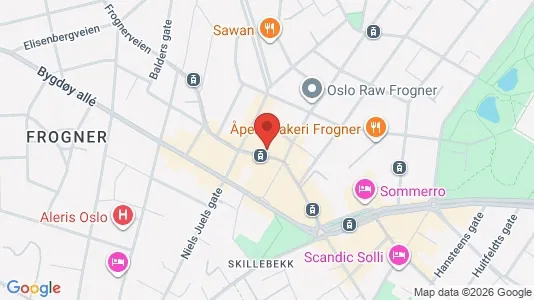 Rooms for rent i Oslo Frogner - kort over placeringen
