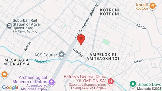 Apartments for rent i Patras - kort over placeringen