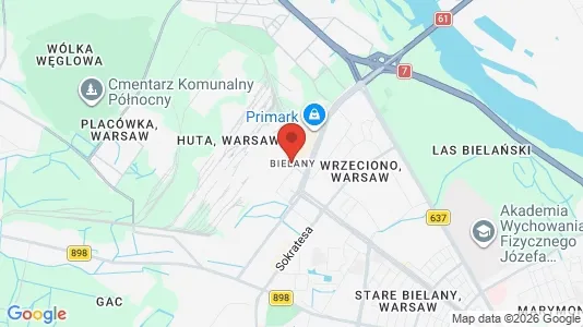 Houses for rent i Warszawa Bielany - kort over placeringen