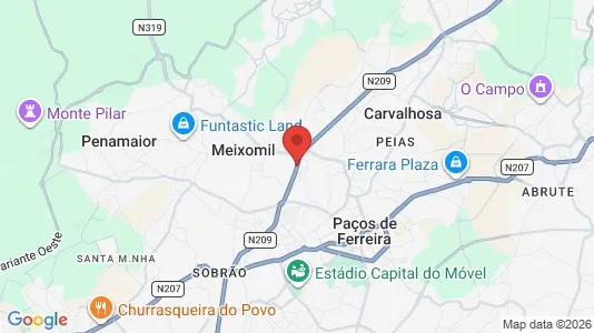 Apartments for rent i Paços de Ferreira - kort over placeringen