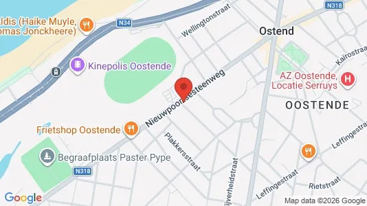 Apartments for rent i Oostende - kort over placeringen
