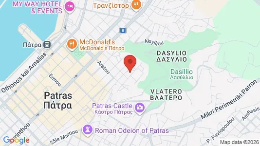 Apartments for rent i Patras - kort over placeringen