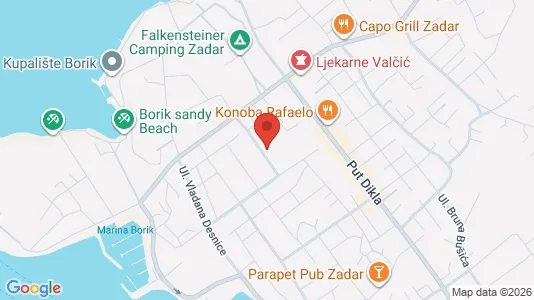 Apartments for rent i Zadar - kort over placeringen