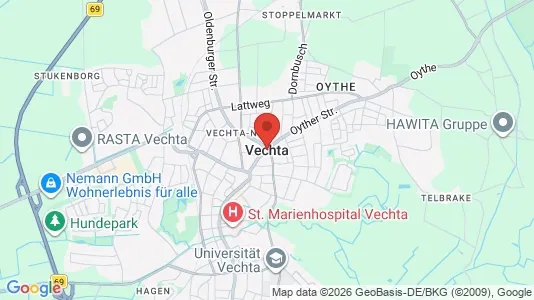 Apartments for rent i Vechta - kort over placeringen