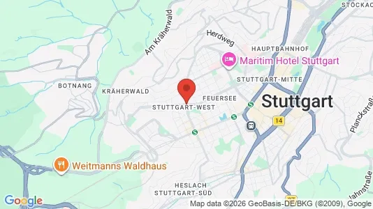 Apartments for rent i Stuttgart-West - kort over placeringen