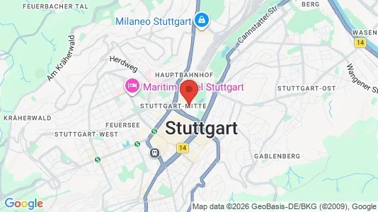 Apartments for rent i Stuttgart-Mitte - kort over placeringen