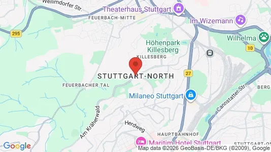 Apartments for rent i Stuttgart-Nord - kort over placeringen