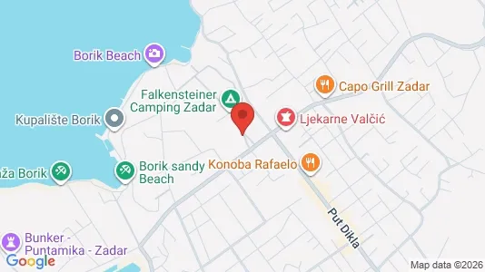 Apartments for rent i Zadar - kort over placeringen