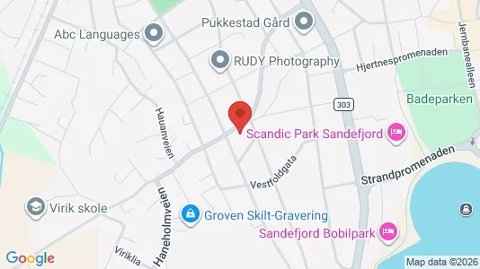 Rooms for rent i Sandefjord - kort over placeringen