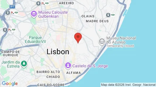 Apartments for rent i Lisboa Penha de França - kort over placeringen