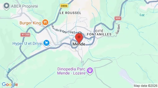 Apartments for rent i Mende - kort over placeringen