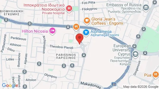 Apartments for rent i Nicosia Egkomi - kort over placeringen