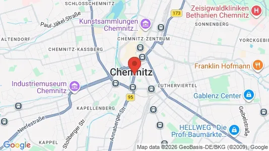 Apartments for rent i Chemnitz - kort over placeringen