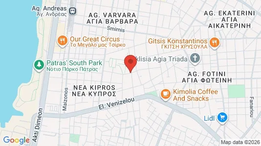 Apartments for rent i Patras - kort over placeringen