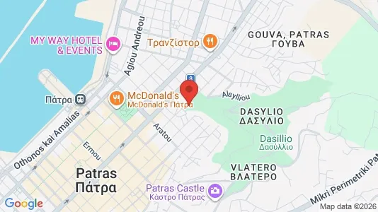 Apartments for rent i Patras - kort over placeringen