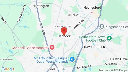 Houses for rent i Cannock - Staffordshire - kort over placeringen