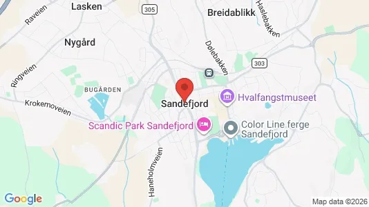 Houses for rent i Sandefjord - kort over placeringen
