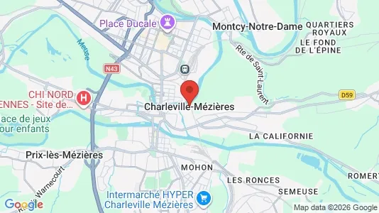 Apartments for rent i Charleville-Mézières - kort over placeringen