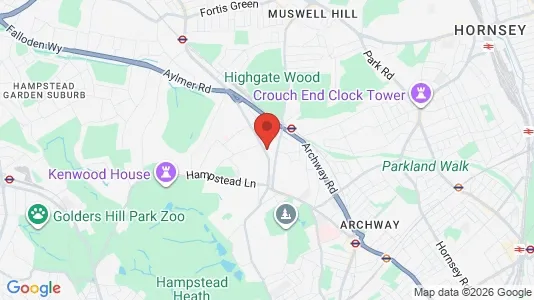 Houses for rent i London N6 - kort over placeringen