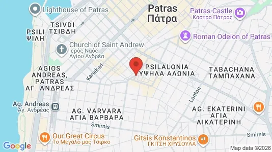 Apartments for rent i Patras - kort over placeringen