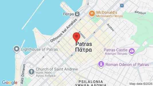 Apartments for rent i Patras - kort over placeringen