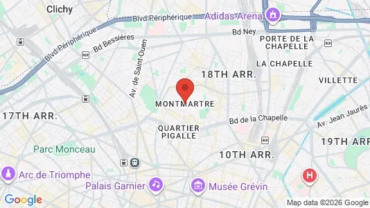 Rooms for rent i Paris 18ème arrondissement - Montmartre - kort over placeringen
