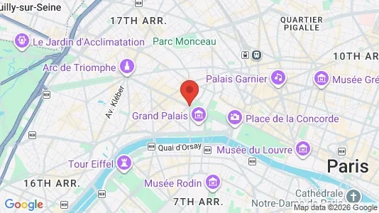 Rooms for rent i Paris 8ème arrondissement - kort over placeringen
