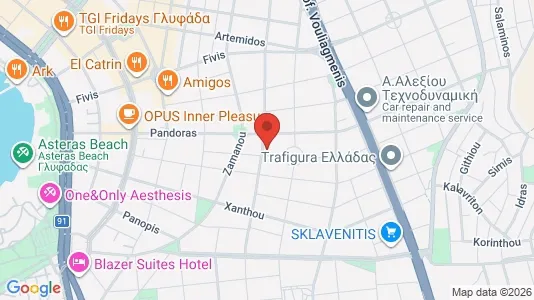 Apartments for rent i Glyfada - kort over placeringen