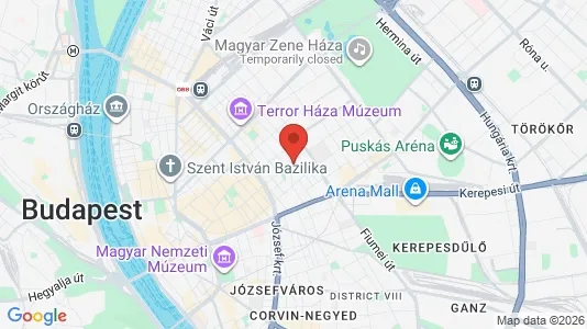 Houses for rent i Budapest Erzsébetváros - kort over placeringen