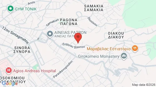 Apartments for rent i Patras - kort over placeringen