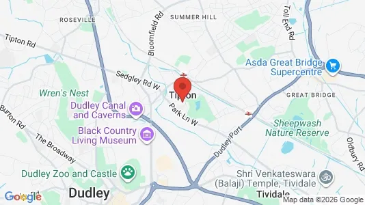 Rooms for rent i Tipton - West Midlands - kort over placeringen