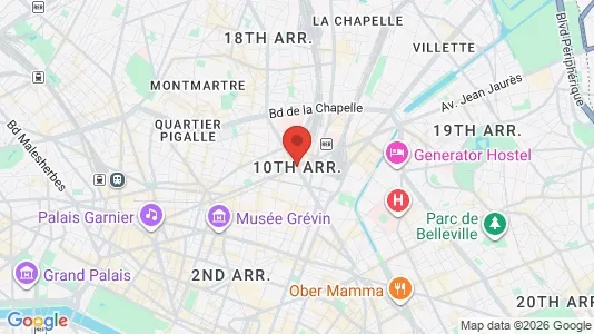 Rooms for rent i Paris 10ème arrondissement - kort over placeringen