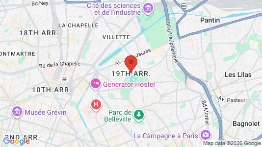 Rooms for rent i Paris 19ème arrondissement - kort over placeringen