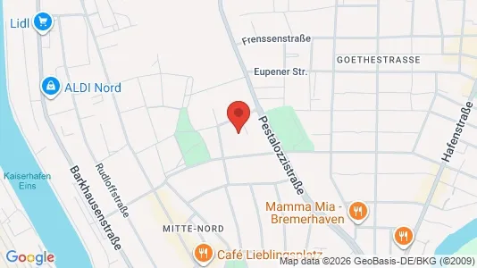 Apartments for rent i Bremerhaven - kort over placeringen