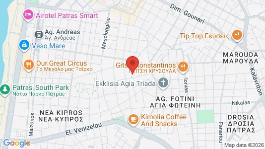 Apartments for rent i Patras - kort over placeringen