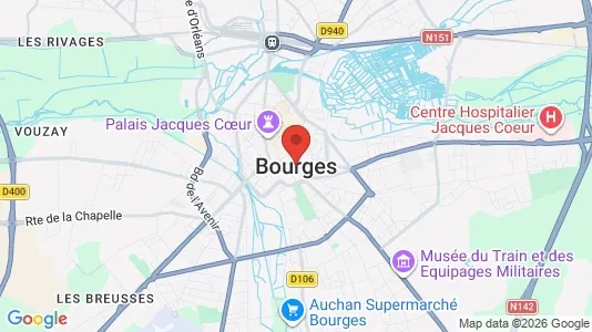 Apartments for rent i Bourges - kort over placeringen